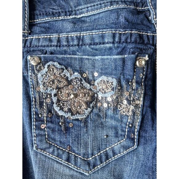 Miss Me Jeans Womens Size 26 Slim Boot Blue Boot Cut Denim Style Distress - Picture 4 of 14